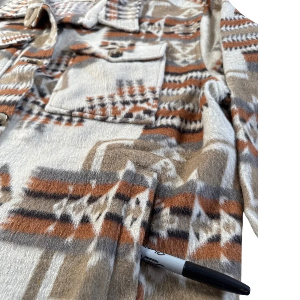 ASHLEY by 26 International Geometric Shacket Outerwear Women's‎ Size XL Aztec